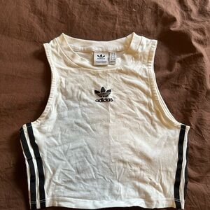 Adidas White Tee with Black Logo